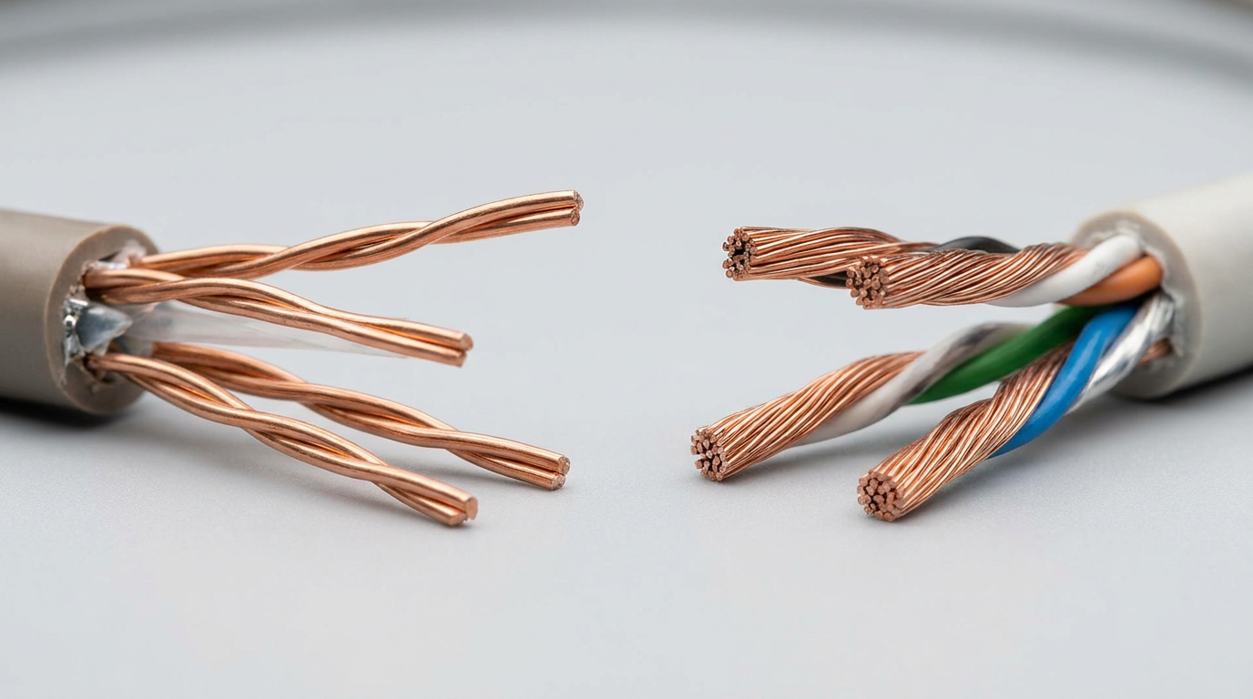 What are the benefits of solid vs stranded ethernet cable?
